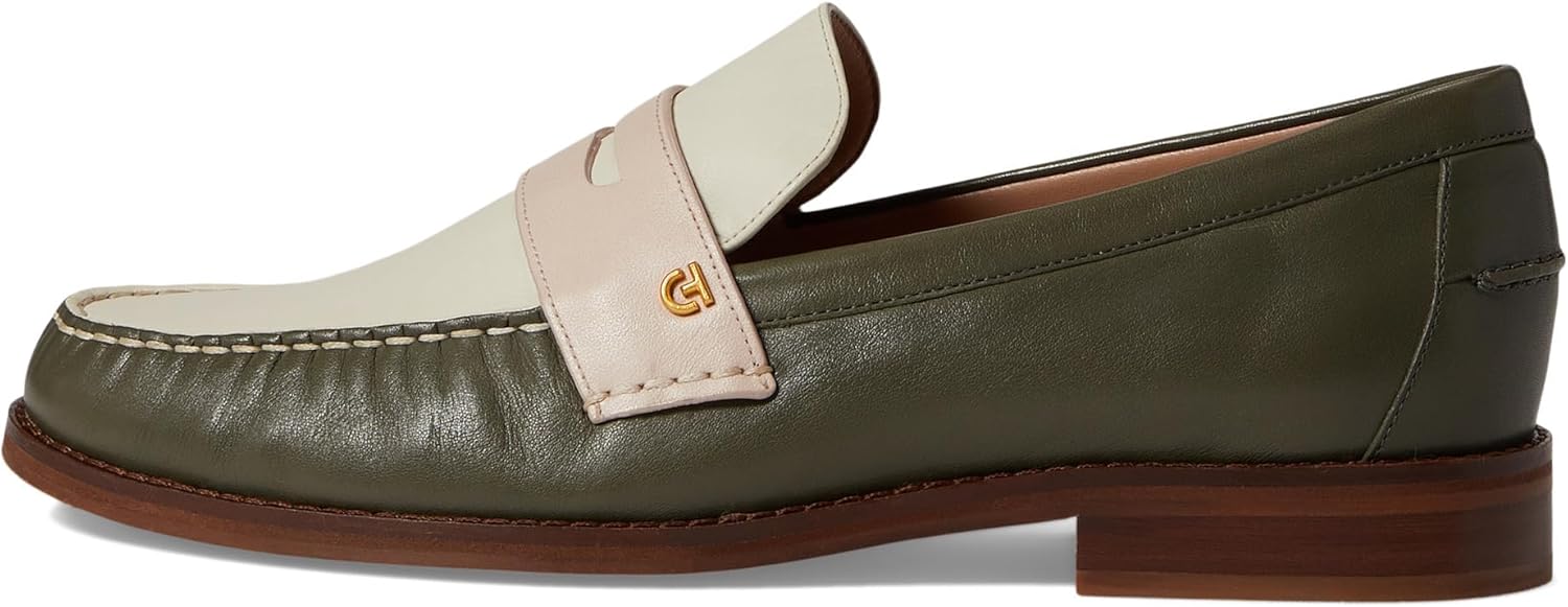 Cole Haan Lux Pinch Penny Loafer Tea Leaf/Egret/Rosewater Leather 6.5 B (M)