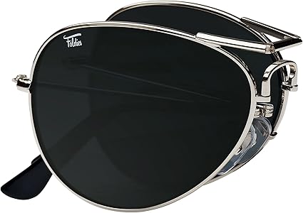 Polarized Folding Aviator Sunglasses - Scratch Resistant Lens Coating