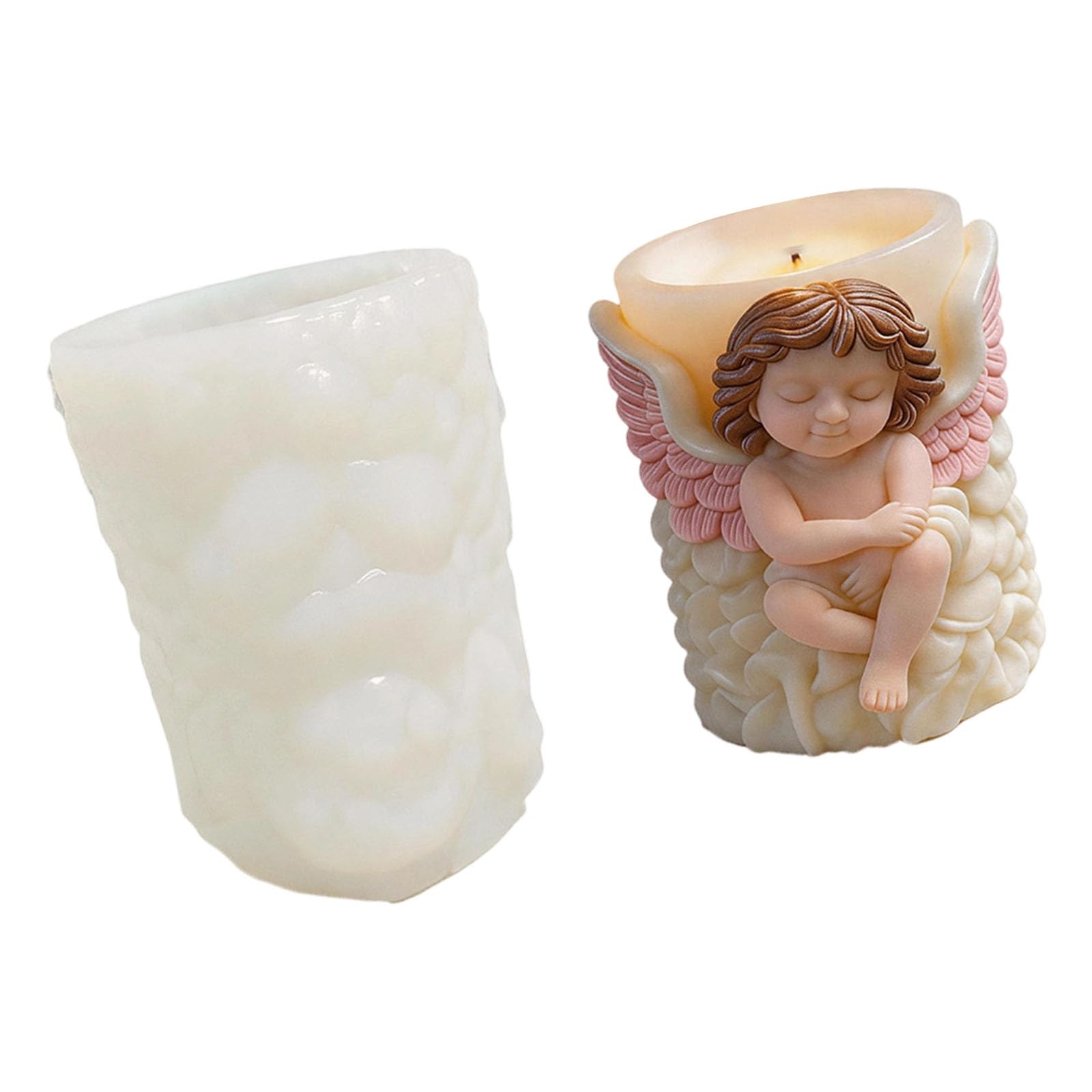 Tsophreniq Wing Carving Silicone Molds Cylindrical Shape Silicone Molds for and Soap Chocolate Making Epoxy Resin Cast