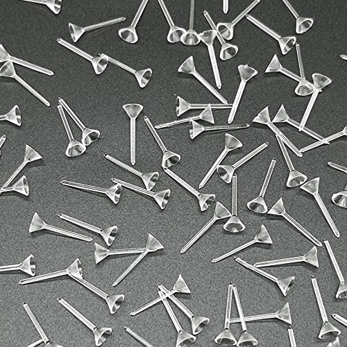 Clear Silicone Earrings For Sports,300 Pairs Clear Plastic Earring Posts And Earring Backs,5Mm Cup-Headed #TOP5