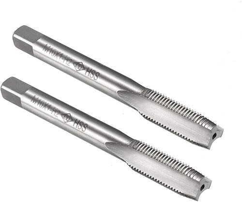 uxcell Máquina métrica rosca rosca M10 x 1 H2 de acero de alta velocidad flautas rectas roscado roscado roscado reparación de maquinista herramienta