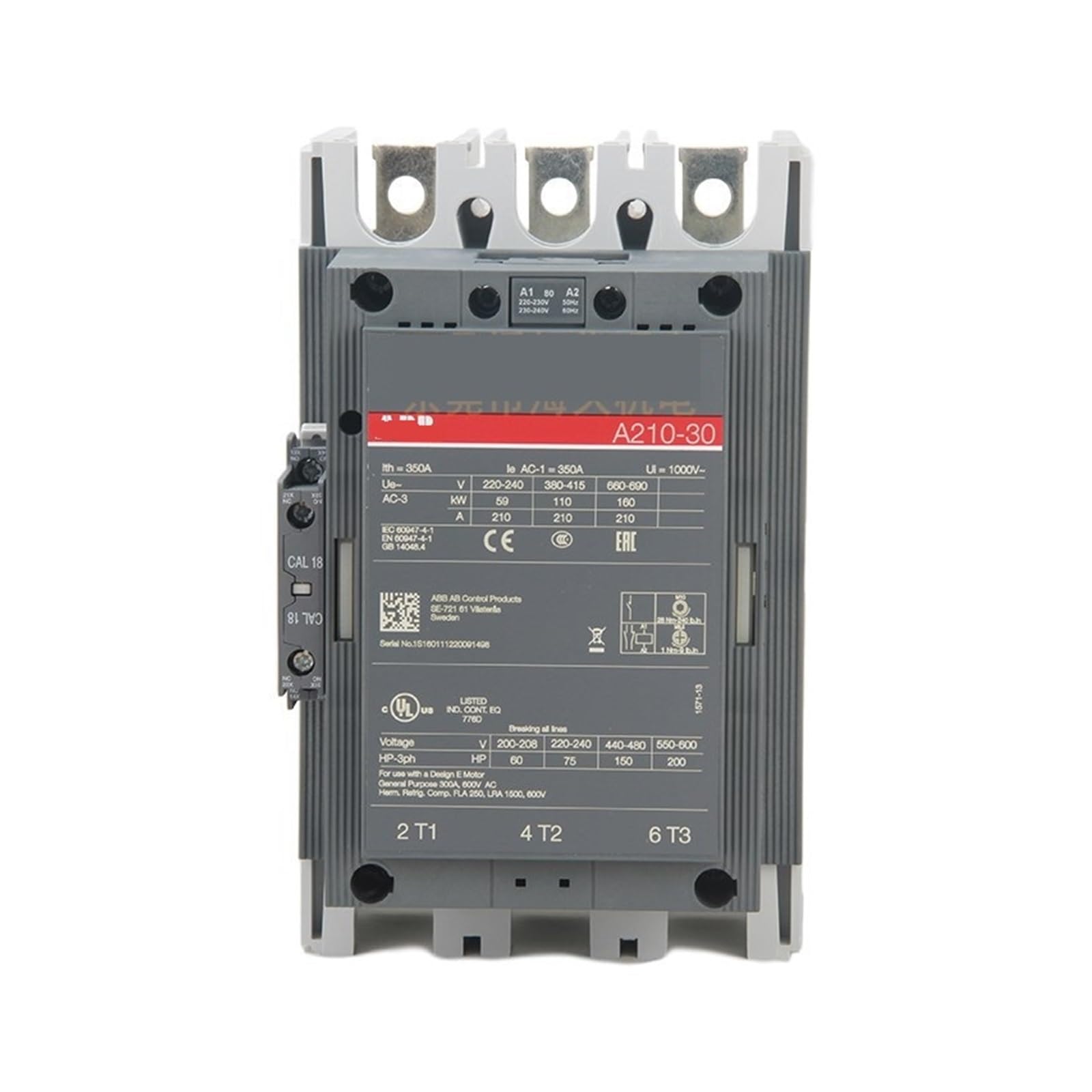 Contattore CA interruttore di bassa tensione A210-30-11 * 220-230V 1SFL511001R8011