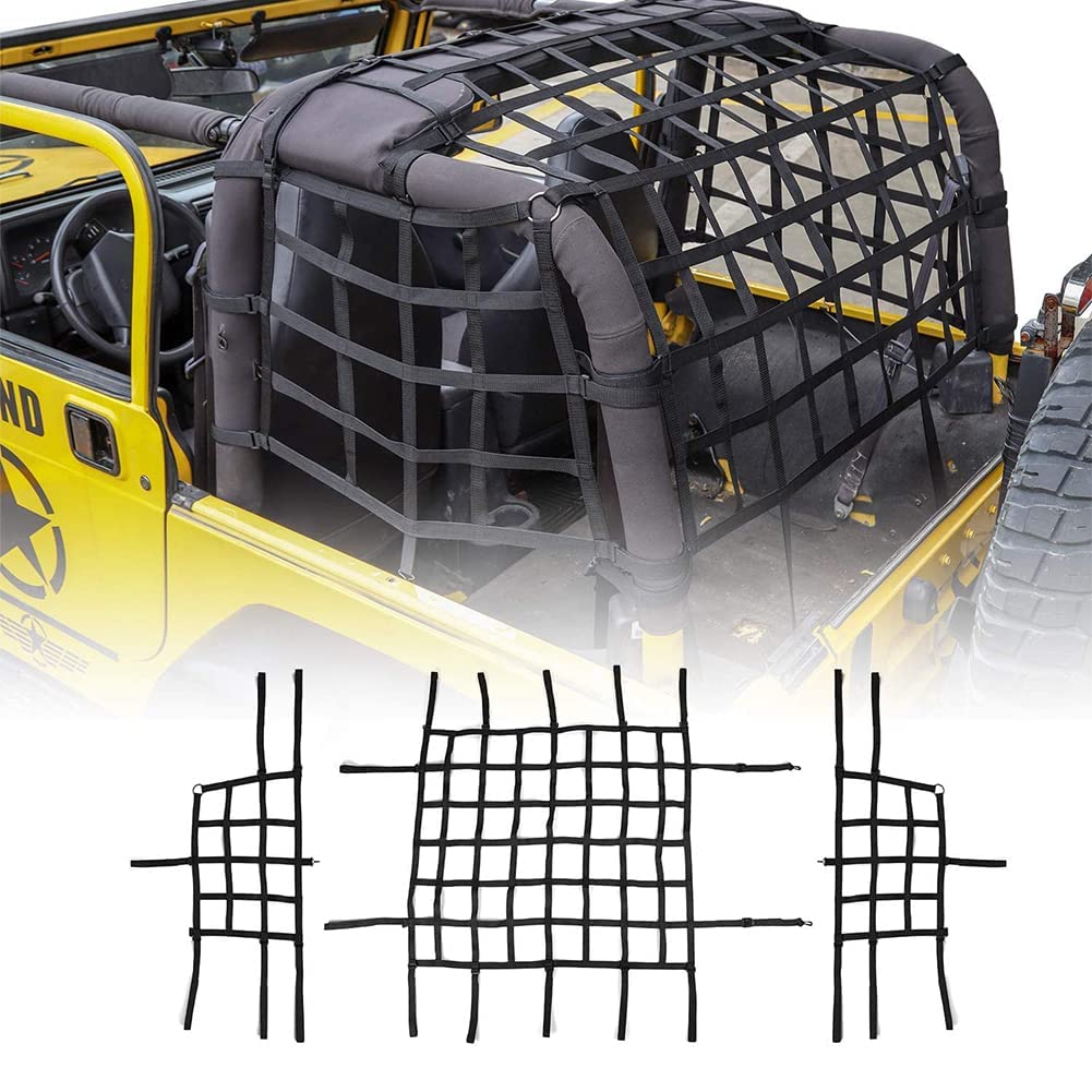 Mesh-Dach-Lastennetz, Rückhalteschutz-Lastennetz, Kofferraumnetz für Jeep Wrangler TJ 1997-2006