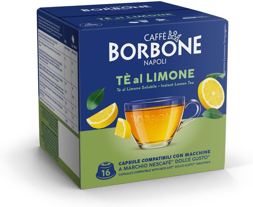 Caffè Borbone Tè al Limone - 64 Capsule (4 confezioni da 16) - Compatibili con le Macchine Nescafè* Dolce Gusto*