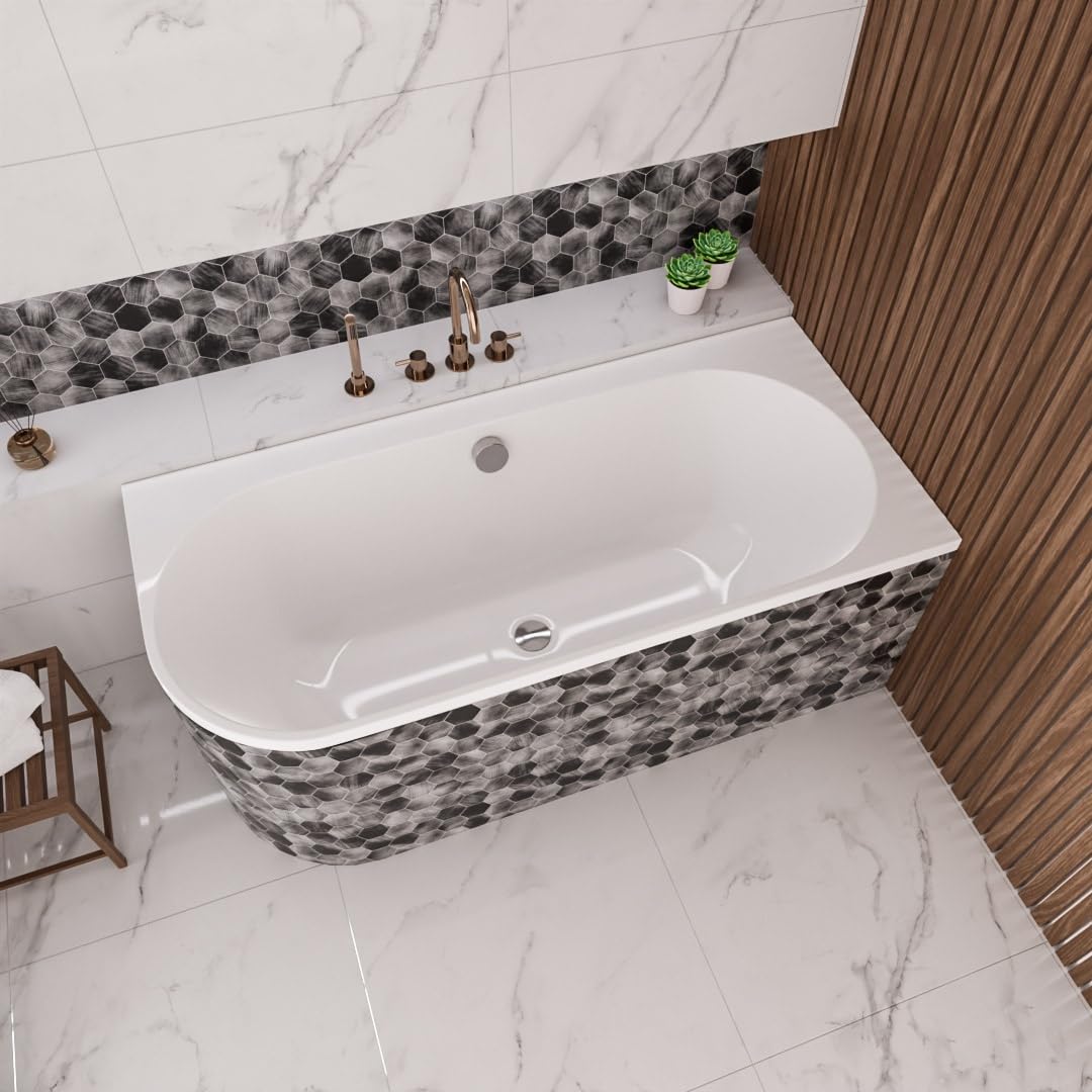 ECOLAM Wanna 170 x 75 cm prawa Oceana wanna narożna wanna narożna akrylowa