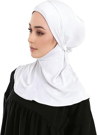 Yeieeo Adjustable Instant Hijab, Full Neck Coverage Breathable Jersey Headscarf for Muslim Women