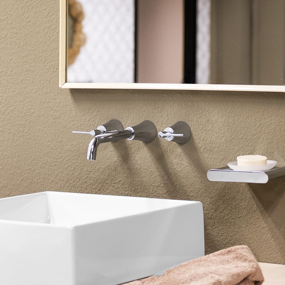 RAMON SOLER 912001ML ADAGIO Grifo Bimando Mural de Lavabo Empotrado Cromo