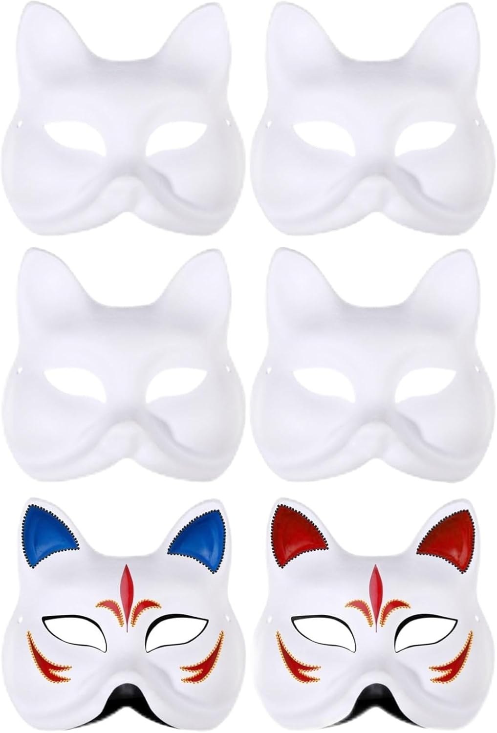 50 Pcs Craft Mask Set, White Paper Masks For Painting, Ideal For Diy Costumes, Masquerades, And Halloween Parties