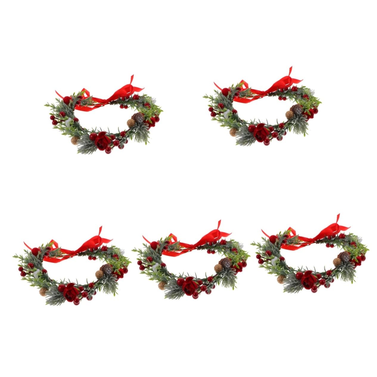 5stücke Blumenkranz Haarschmuck Für Frauen Verstellbarer Kopfband Mit Blüten Und Blättern Für Hochzeiten Festivals Und Kreative Frisuren Elegantes Accessoire Für Damen