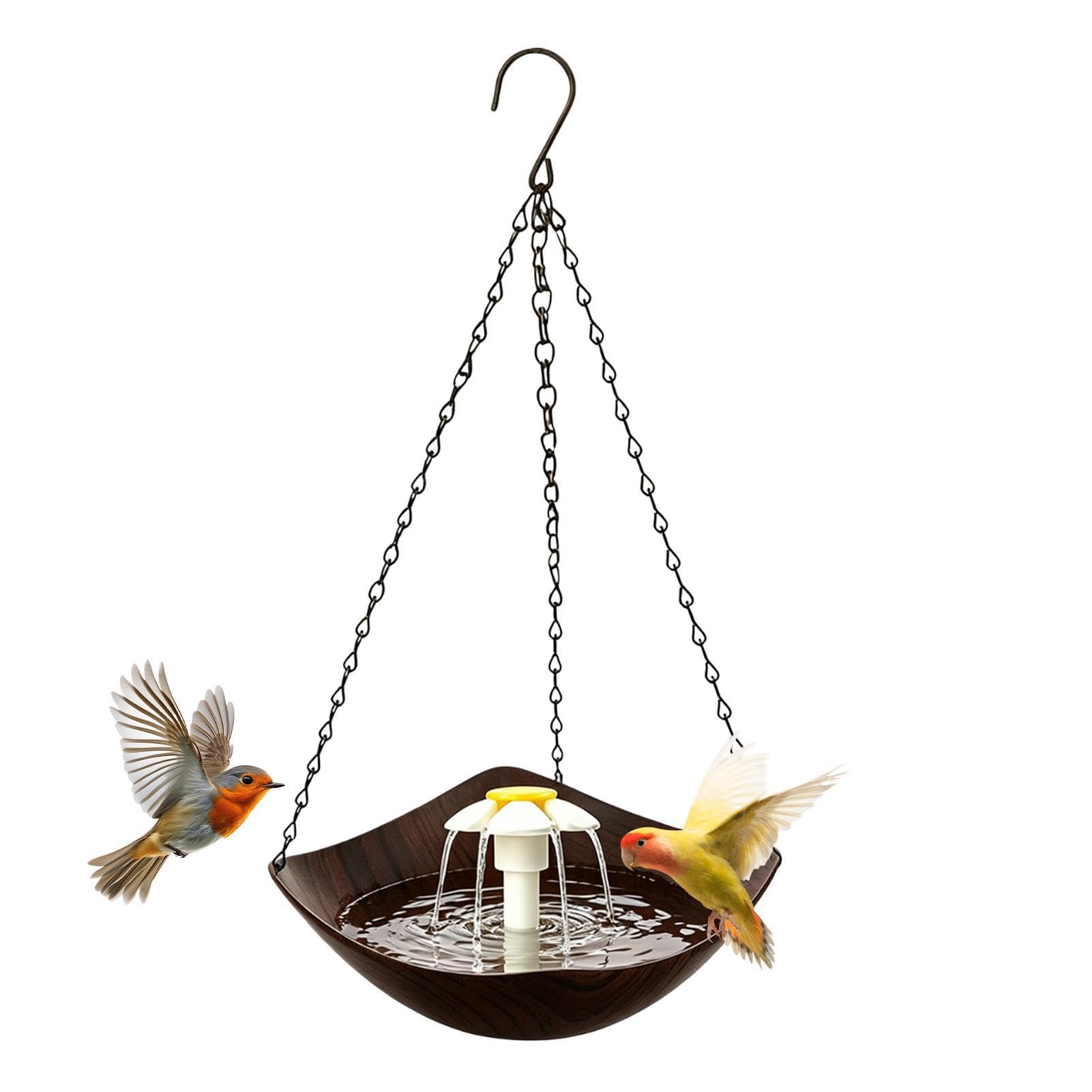 Bain d'Oiseaux Extérieur Abreuvoir Suspendu avec Pompe Solaire | à Oiseaux pour Terrasse pour Jardin Extérieur Pelouse Arbre Parc Ferme