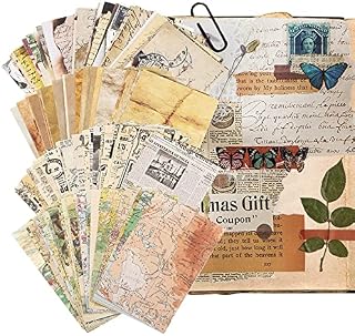 240 Sheets Scrapbook Paper Vintage Scrapbooking Supplies Retro Decorative Crafting Papers Kit, Art Junk Journal Antiqued Paper for DIY Aesthetic Room Decor