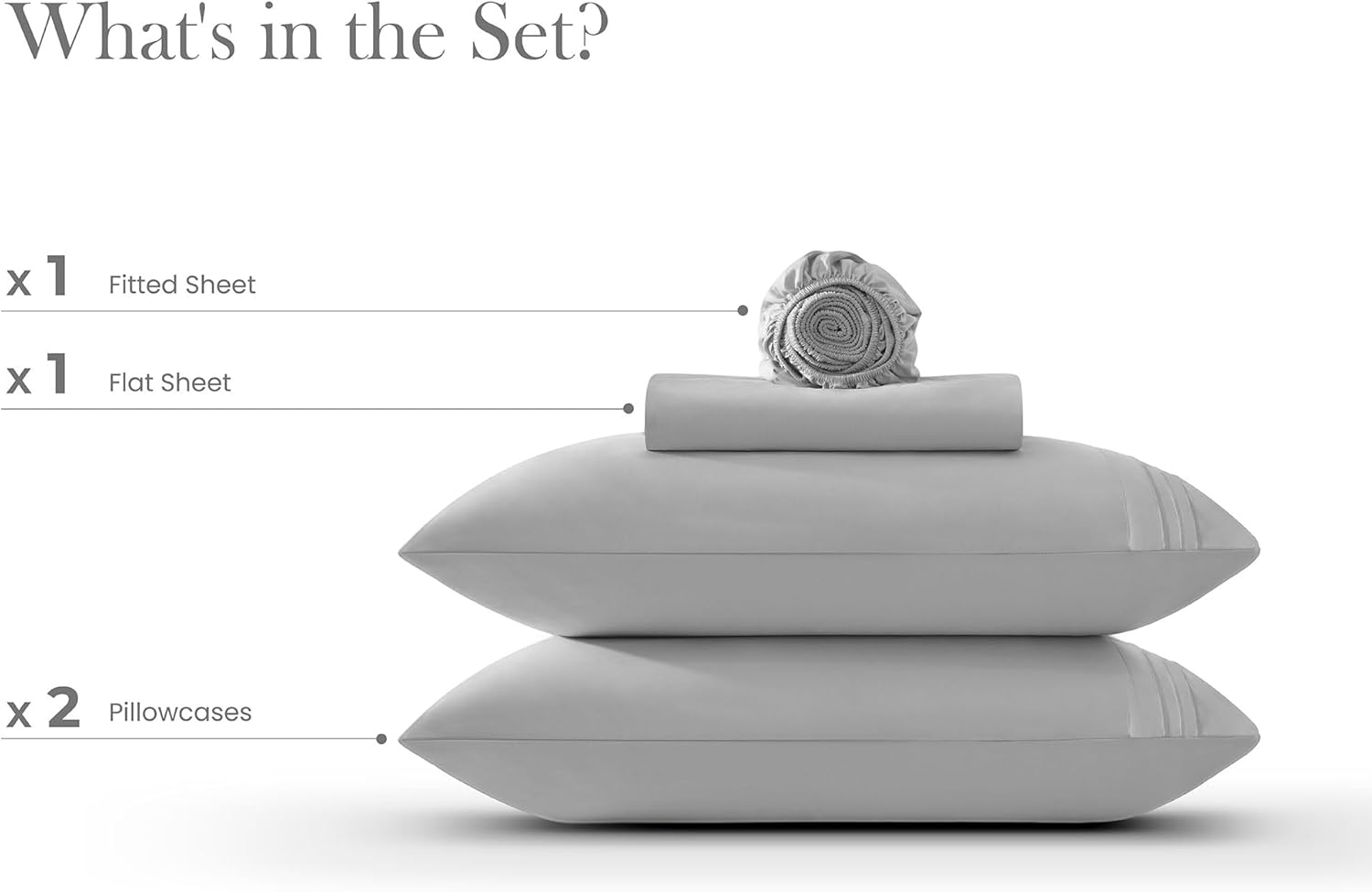 MISSQ King Size Bed Sheets Set - Cooling, Extra Soft, Wrinkle & Fade Resistant, Hypoallergenic - 4 Piece Hotel Luxury Microfiber Sheets with 16 Inch Deep Pocket, King, Gray - Image 7