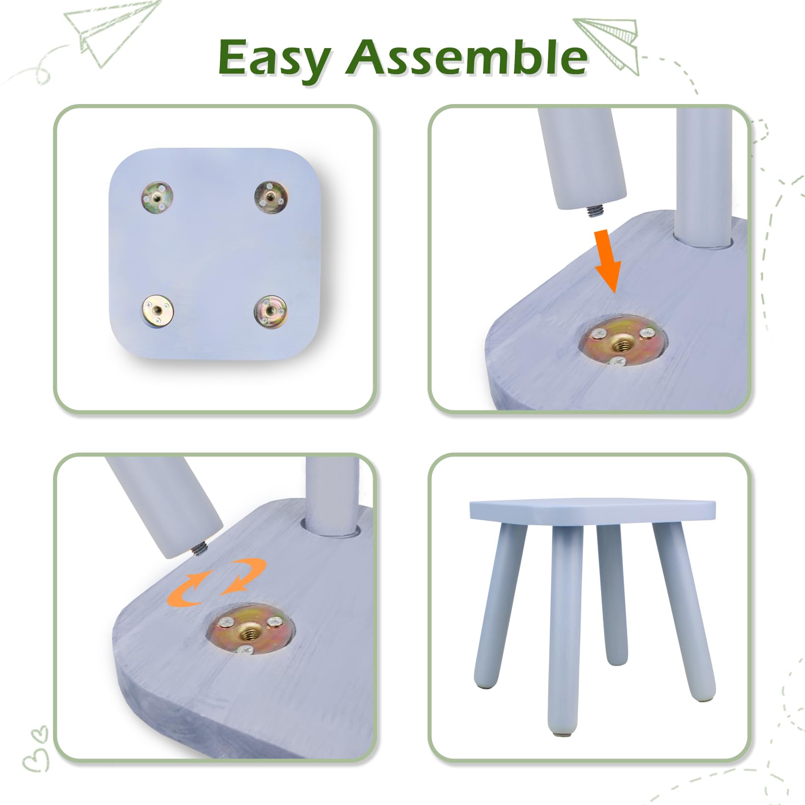 BEE&OAK Wooden Step Stools for Kids and Adults, Solid Rubber Wood Non-Slip Step Foot Stool, Heavy Duty 300 lbs One Step Stool for Bedroom, Bathroom, Kitchen (Pink, 9.25" (D) x 9.25"(W) x 8.86"(H)): BEE&OAK Wooden Step Stool for Adults Kids, Solid Rubberwood Small Wooden Stool for Bedroom, Bathroom, Kitchen, Plant Stand, 9.25 Inches,Square One Step Stool (Blue)