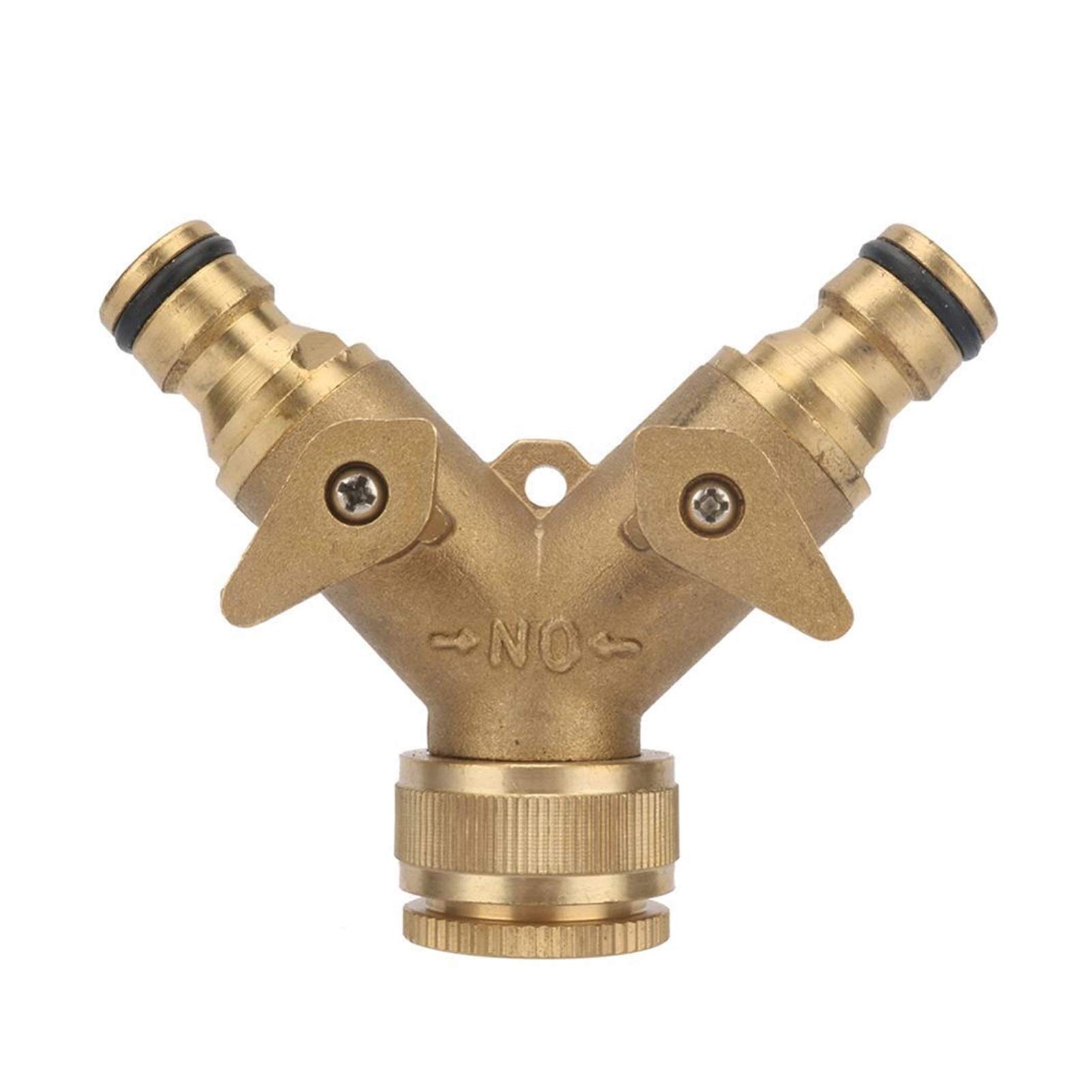 Accesorios para tuberías de riego, Accesorios de riego por Goteo latón, Bola en Forma Y, Divisor Agua 2 vías, Hilo Femenino 1/2-3/4 Pulgadas