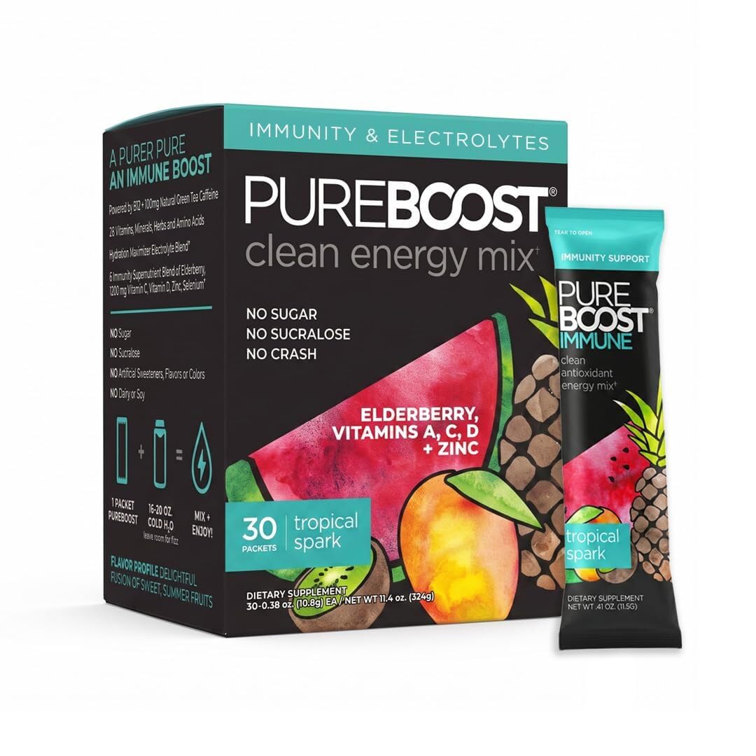 Pureboost Sugar-Free Immune Clean Energy Booster Drink Mix, Combo Pack 30ct — Amazon image 9