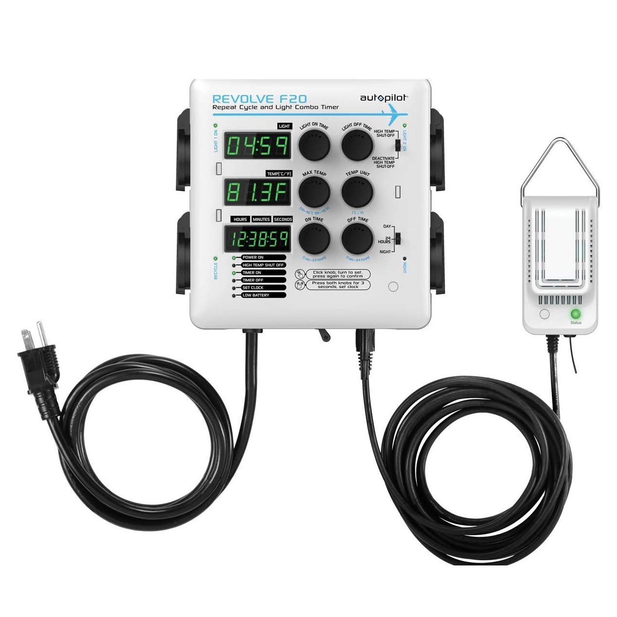 Autopilot APE2200 Revolve F20 Repeat Cycle and Light Combo 1 Timer, White