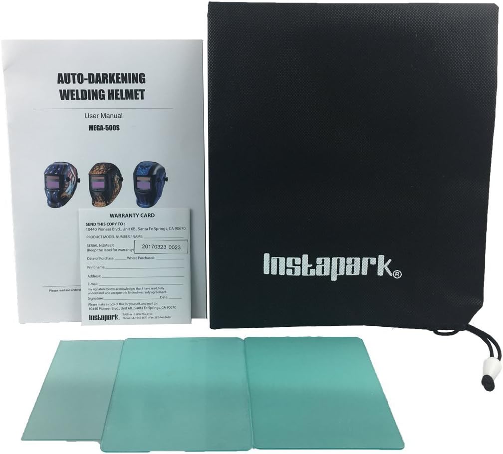 Instapark ADF Series GX-500S welding helmet with accessories