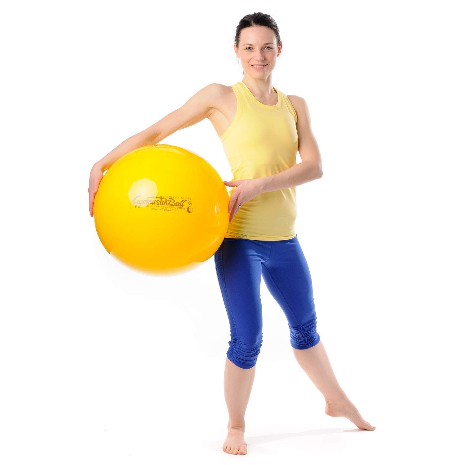 PEZZZI oryginalna piłka Pezziball Standard 42 cm z miseczką do piłki kombi piłka gimnastyczna żółta