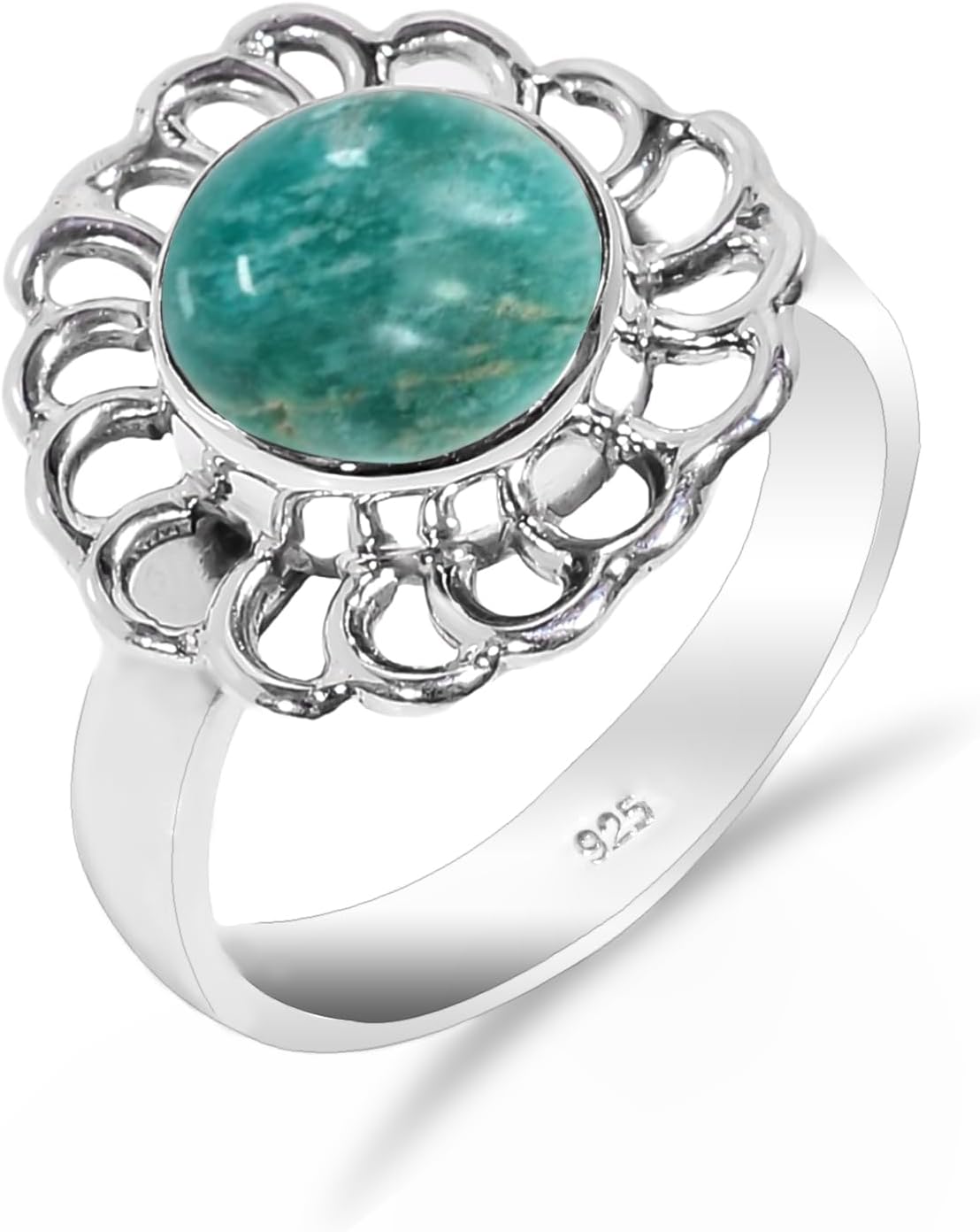 Silver Ring with Stone Malachite Healing Gemstone 925 Sterling Silver Handmade Statement Ring For Women-Men Modern Delicate Style HQ-SR80-P