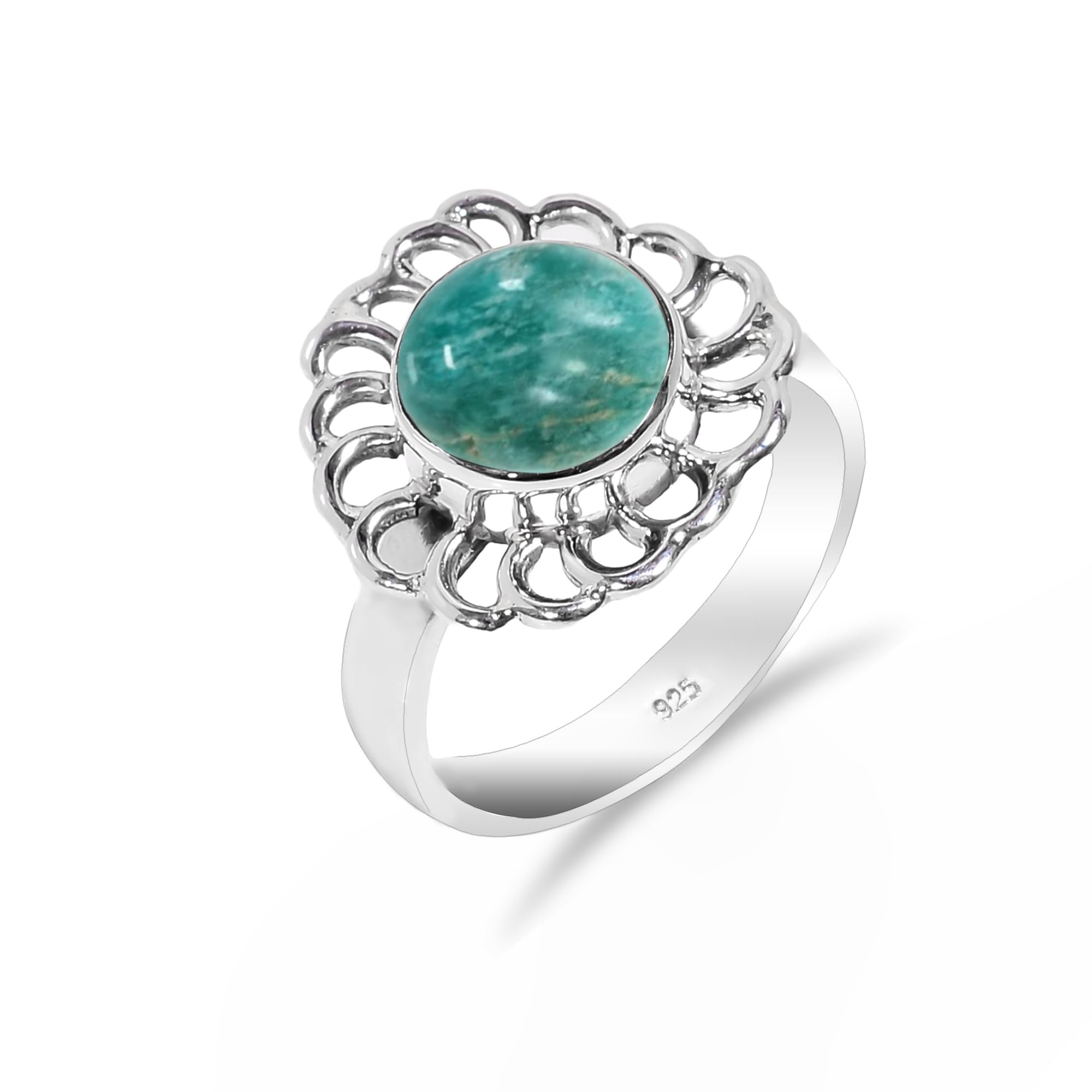 Silver Ring with Stone Malachite Healing Gemstone 925 Sterling Silver Handmade Statement Ring For Women-Men Modern Delicate Style HQ-SR80-P