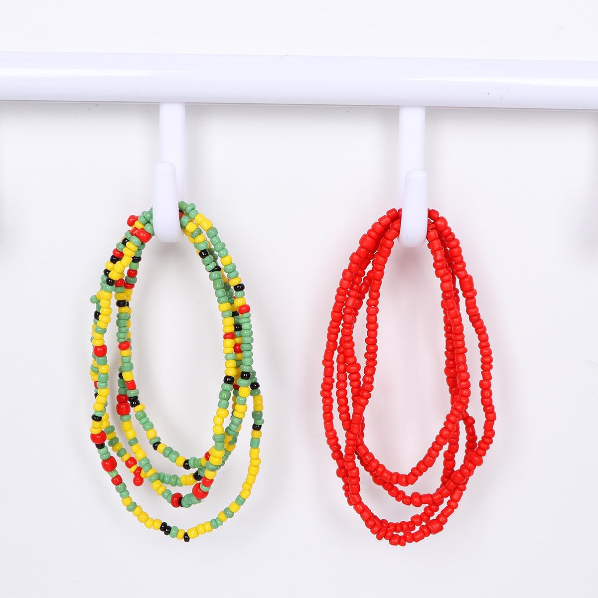 COLLBATH 2 Pieces Colorful Bikini Waist Chain Double-string Beach Waist Beads Handmade Body Jewelry for Women Summer Beach Accessories