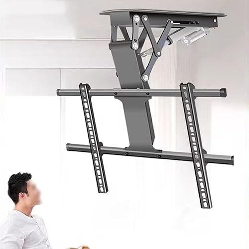 Soporte motorizado para TV de techo, elevador eléctrico desplegable para televisores de 32 a 75 pulgadas, soporte abatible ajustable, soporta hasta