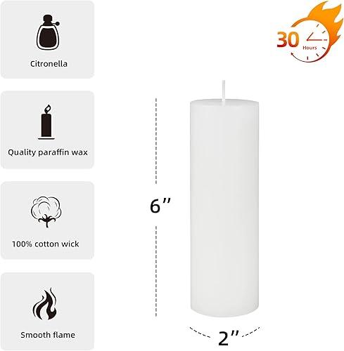 Miniatura 4 de Zest Candle Velas de pilar, 2 x 6 pulgadas, citronela blanca (paquete de 2)