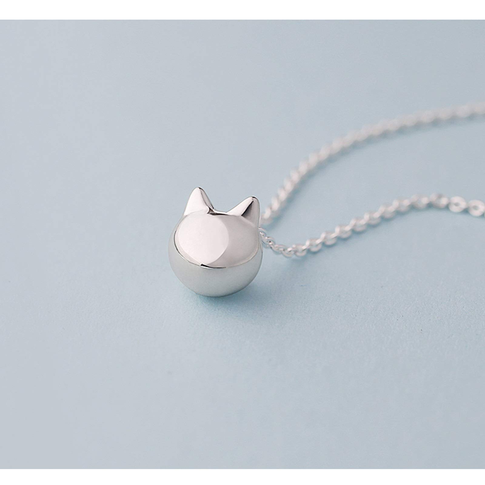 Collane Collana Gatto Catena clavicola Femminile Ciondolo Creativo Gatto in Argento Sterling 925 Collana Regalo Studentessa Semplice Coreana per Le Donne