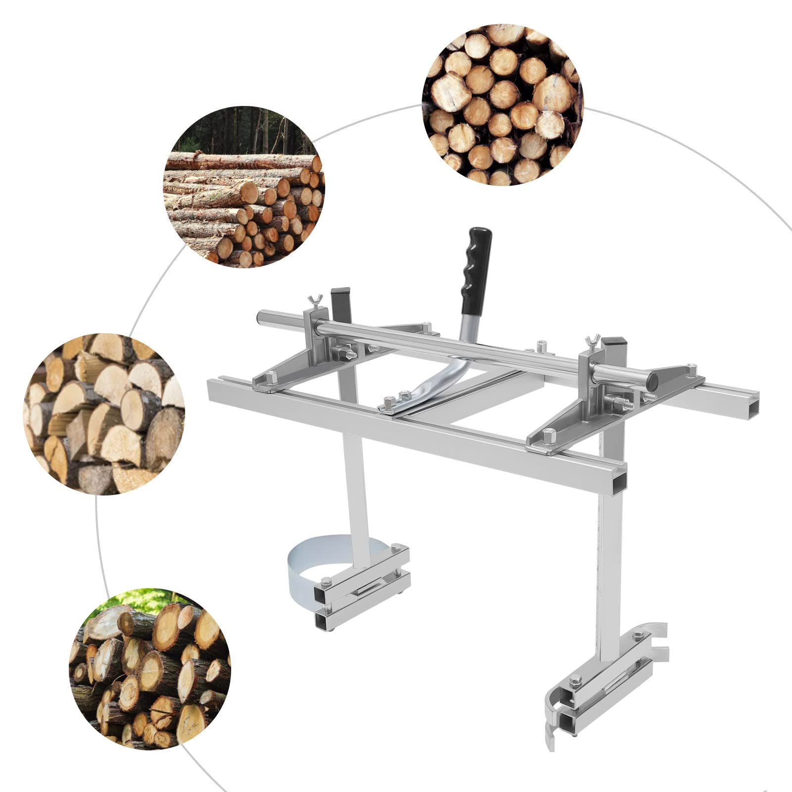 Moulin à tronçonneuse portable | Réglable et efficace | Fraise à planches de 24 pouces | Alliage d'aluminium | Scierie mobile