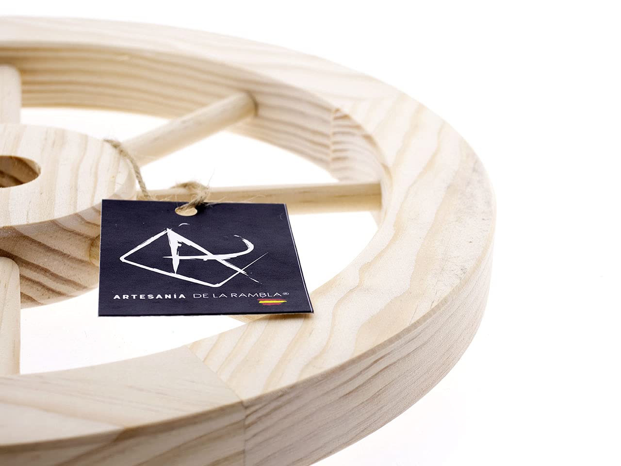Ruota per Carrello | Ruota Antica | Ruota Decorativa in Legno | Modello 02 | Finitura Legno Naturale | 30x30x2.8 cm