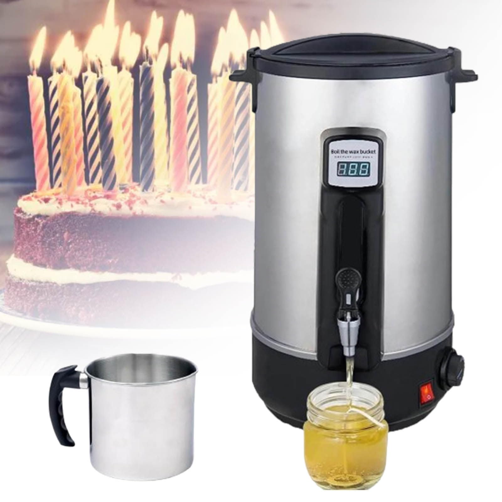 Máquina para derretir Cera de Velas, derretidor de Cera, Olla de Cera Grande, derretidor de Cera eléctrico Hecho de Acero Inoxidable 304 Que Puede derretir Todo Tipo de Cera,10L