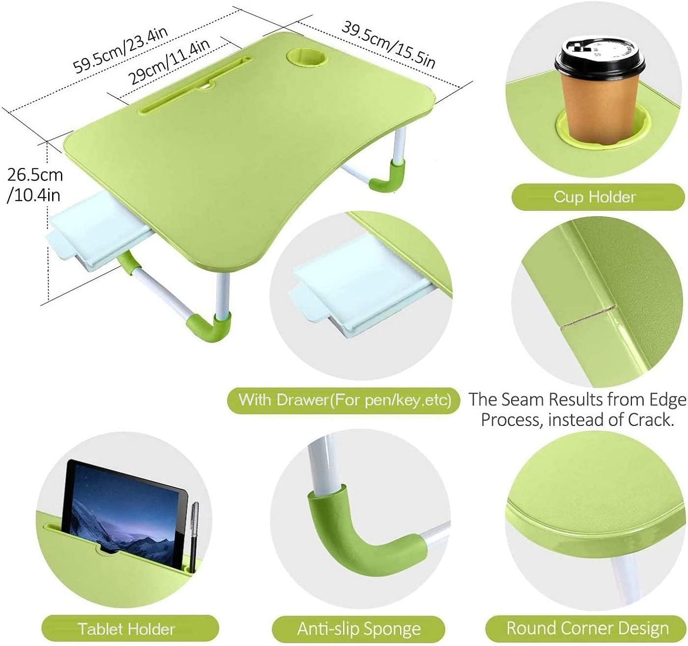 Blасk Frіdау - 80% оƒƒ Laptop Desk for Bed, Laptop Bed Table Bed Desk with Drawer, Foldable Lap Tray Breakfast Bed Tray for Eating Reading Writing, Lap Desk Couch Table Notebook Stand Floor Desk for Bed Sofa-Green Tесh Dеаlѕ 🔥 Laptop Desk for Bed, Laptop Bed Table Bed Desk with Drawer, Foldable Lap Tray Breakfast Bed Tray for Eating Reading Writing, Lap Desk Couch Table Notebook Stand Floor Desk for Bed Sofa-Green