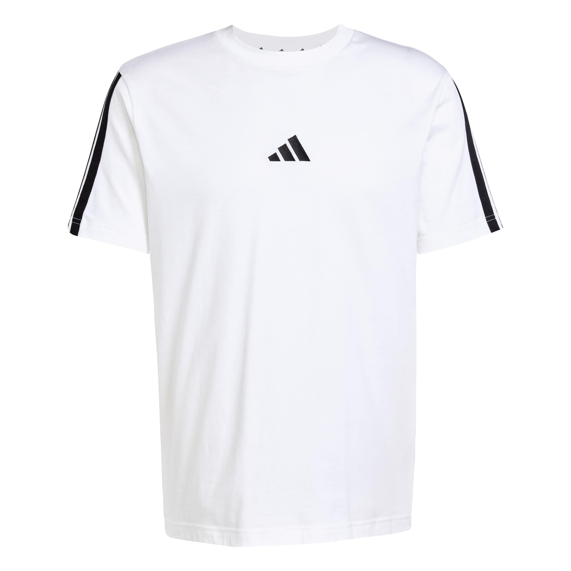 adidas Men's Essentials Three Stripes Single Jersey Tee, White/Black, XL