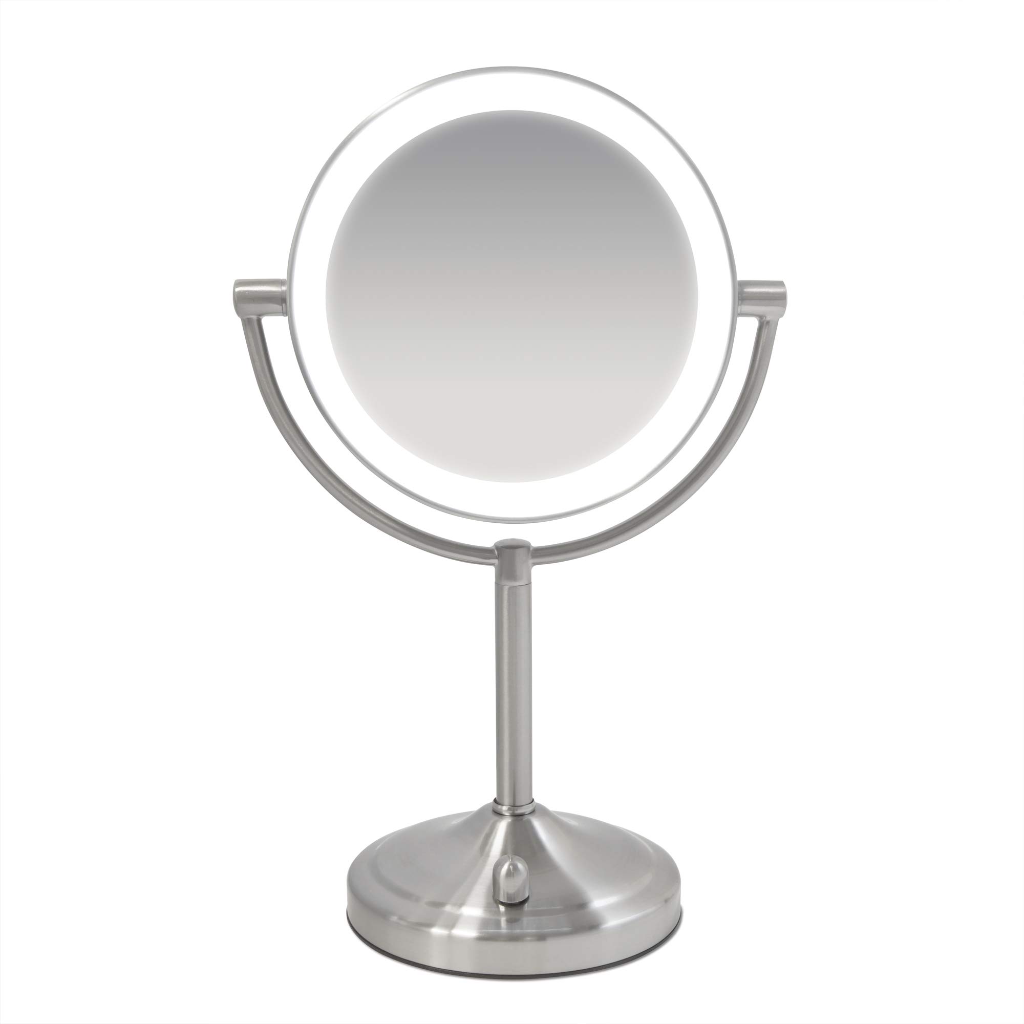 HoMedics Espejo de doble cara del spa Beauty con LED regulable - Adición perfecta para tocador/baño, iluminación para la aplicación de maquillaje + estilo, normal / 7x aumentos, todos los ángulos s