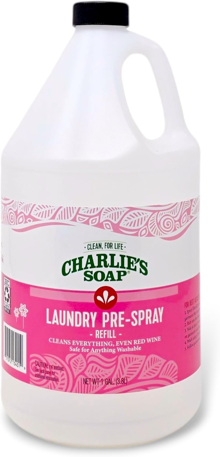Charlie's Soap Laundry Pre-Spray Stain Remover Refill, 128 fl oz