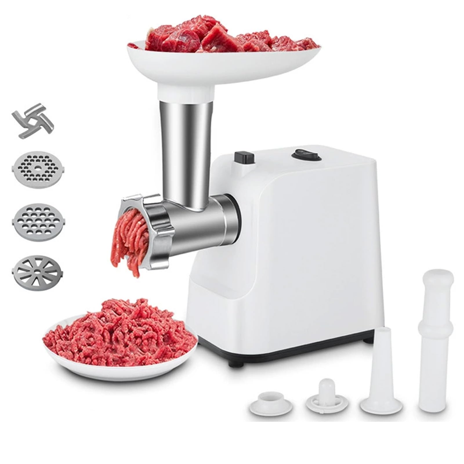 Hachoir à viande électrique avec tube de remplissage de saucisse intégré