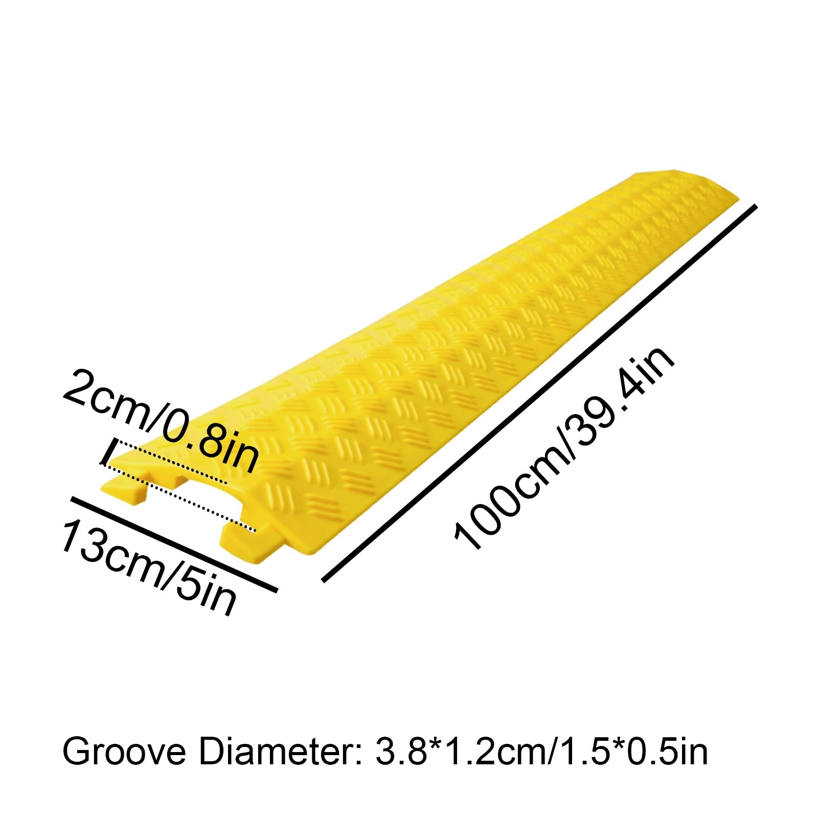 Pasacables Suelo para Interiores y Exteriores, Canaleta Cables Suelo con Enclavamiento para Uso en Oficinas y Almacenes, Evita Tropiezos(Yellow)