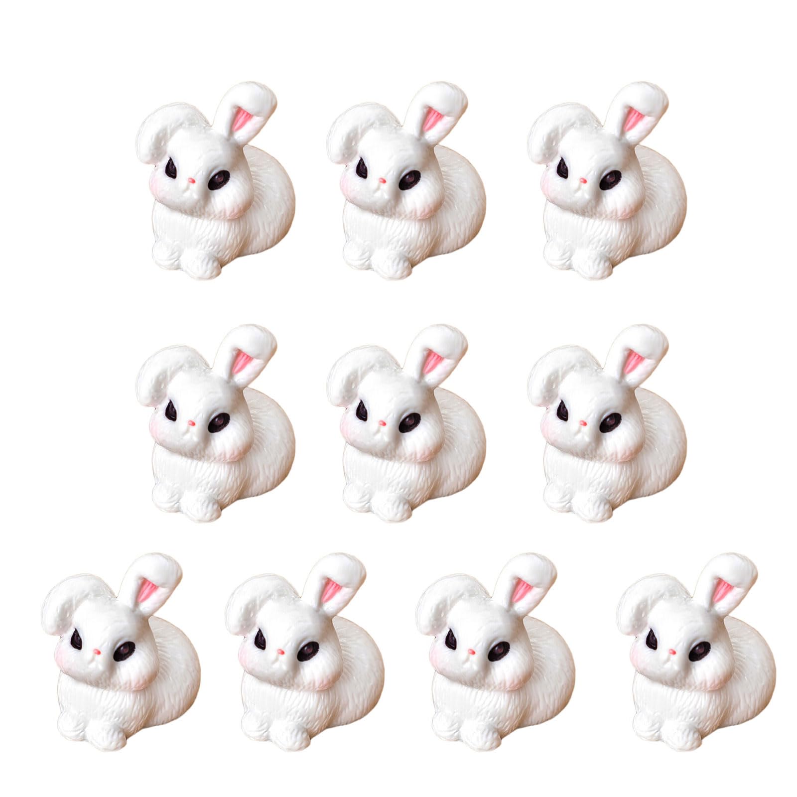 Tsophreniq Easter Animal Figurines Set of 10 Miniature Animal Statues for Creative Decorations and Potted Plant Easter Decoration