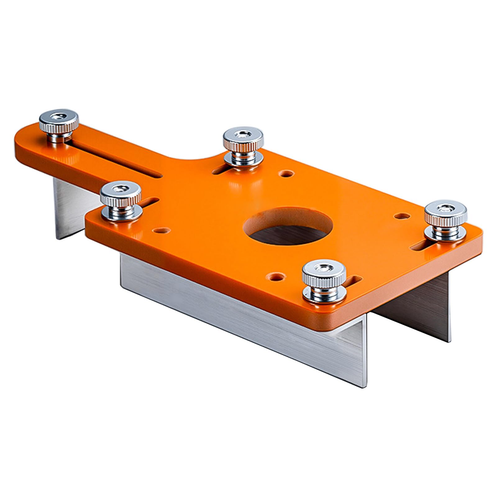 Tsophreniq Aluminum Router Mounting Plate With Positioning Buckle And Adjustable Slotting Bracket For Trimmer Tables Router Slotting Bracket