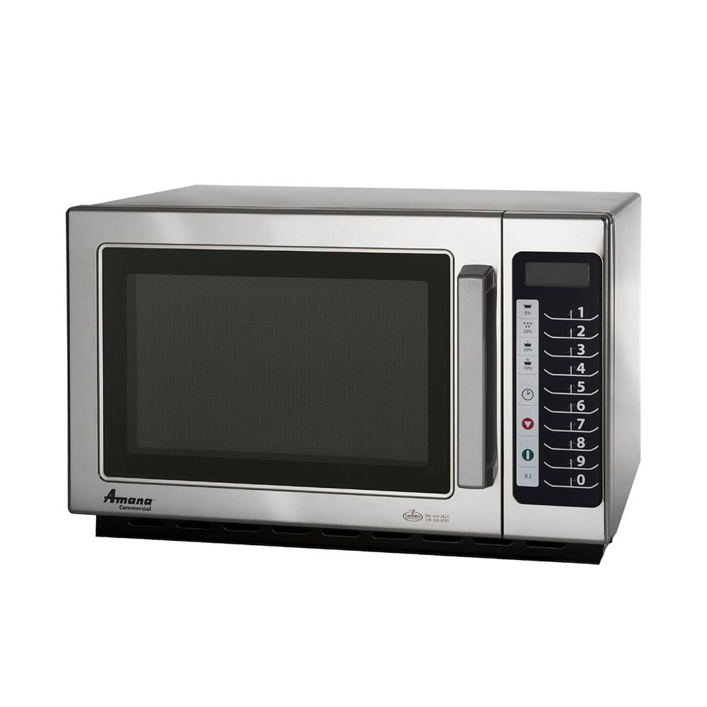 1000 Watt Stackable Countertop Commercial Microwave with Push Button Controls for Restaurant Buffet Catering Service | 1.2 Cu. Ft by AMANA – 1.2 Cu. Feet SS, Model RCS10TS