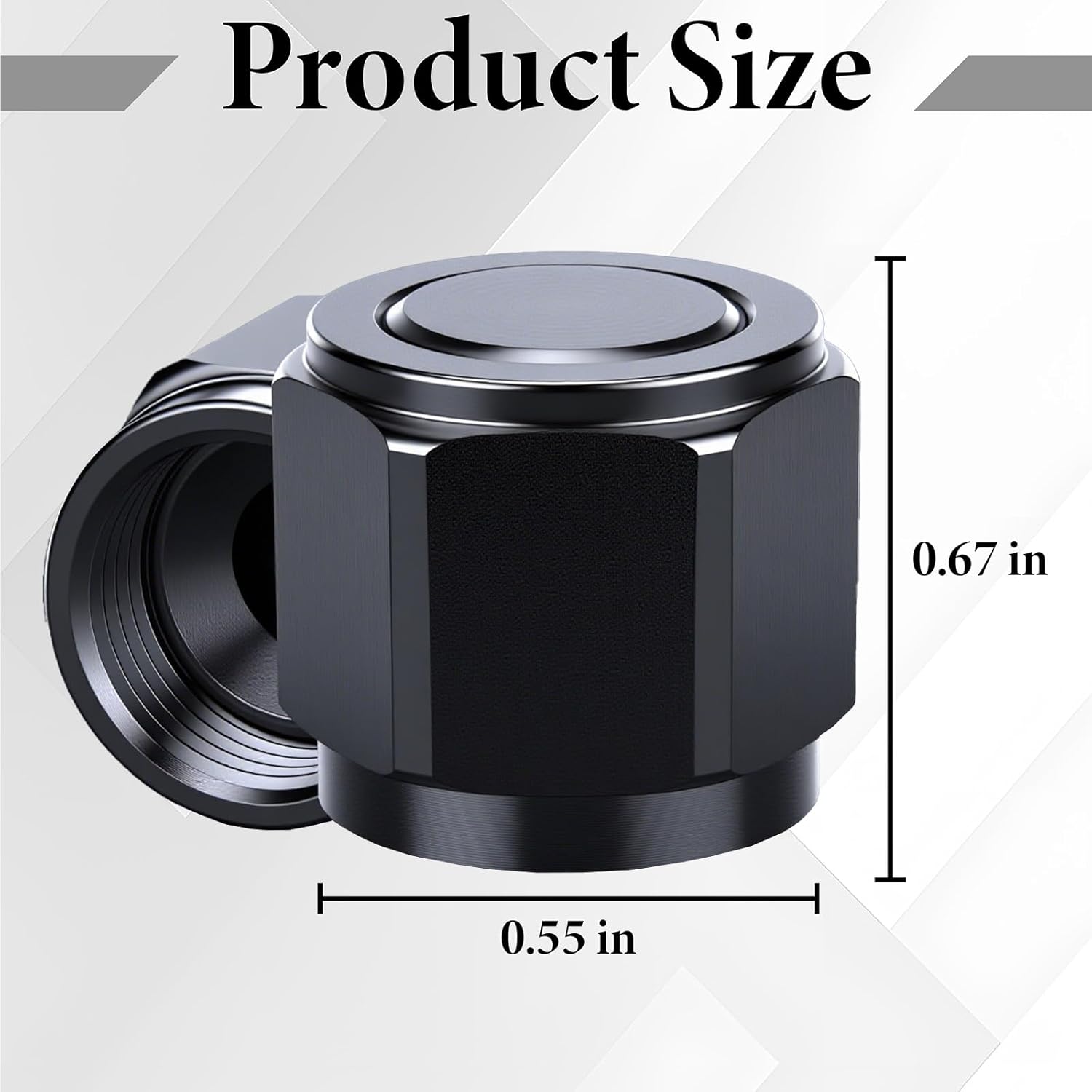 2PCS 12AN Flare Caps, Flare Cap Block off Fitting Plug, Aluminum Alloy Female Cap Port Fitting Nut Adapter, Car Accessories for Fuel Oil Line, Swivel Hex Head Port Adapter Nut
