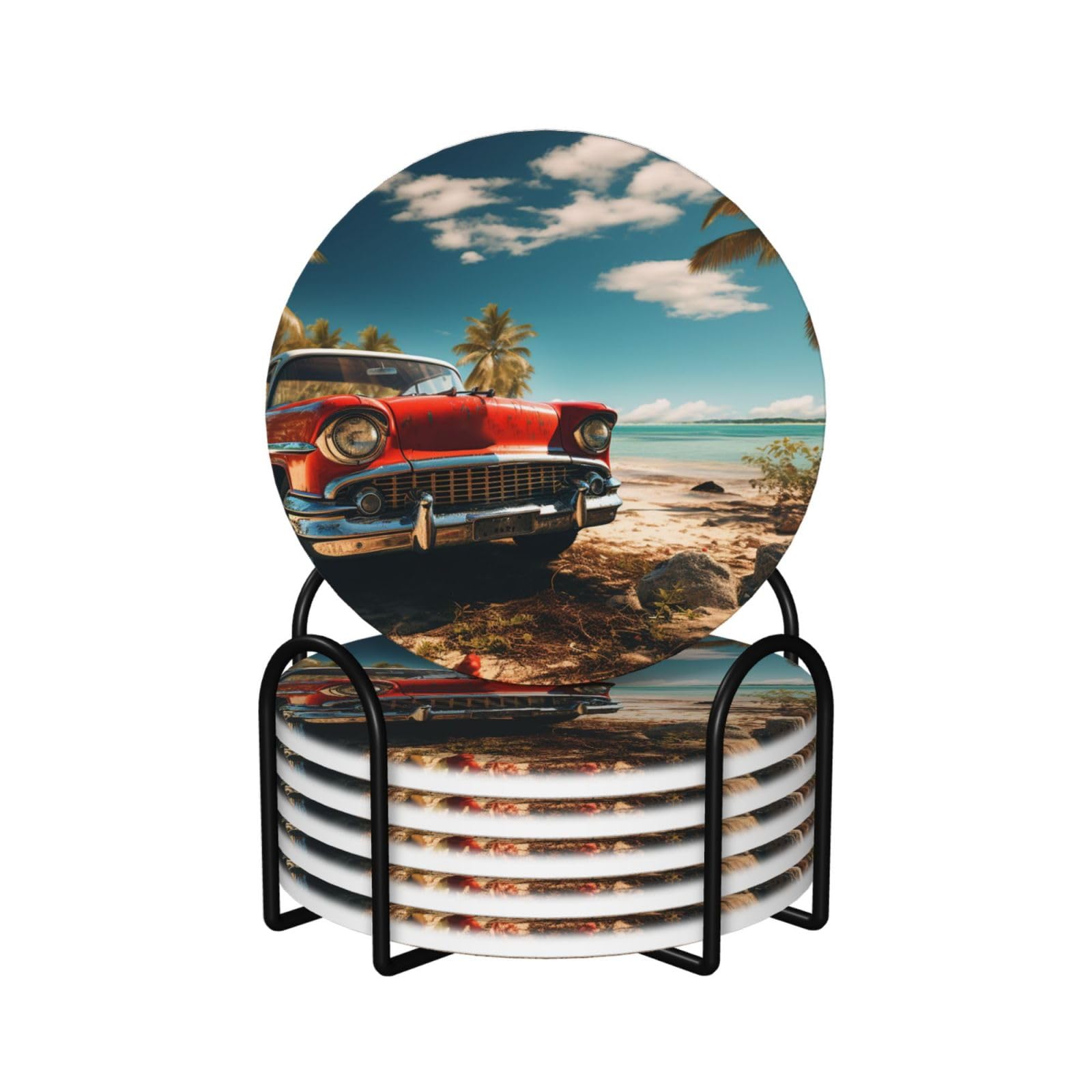 Dessous de verre en céramique 10,4 cm pour protection de table de salon