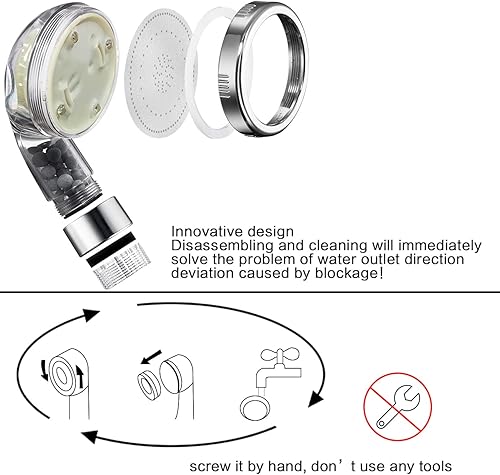 Miniatura 5 de NOSAME - Cabezal led para ducha, con filtro de agua de alta presión y ahorro de agua, 7 colores que cambian automáticamente sin necesidad de