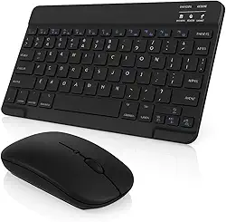 Teclado E Mouse Sem Fio Bluetooth Recarregável Longa Duração - Conjunto Portátil Silencioso Para Trabalho Estudo E Uso Diário