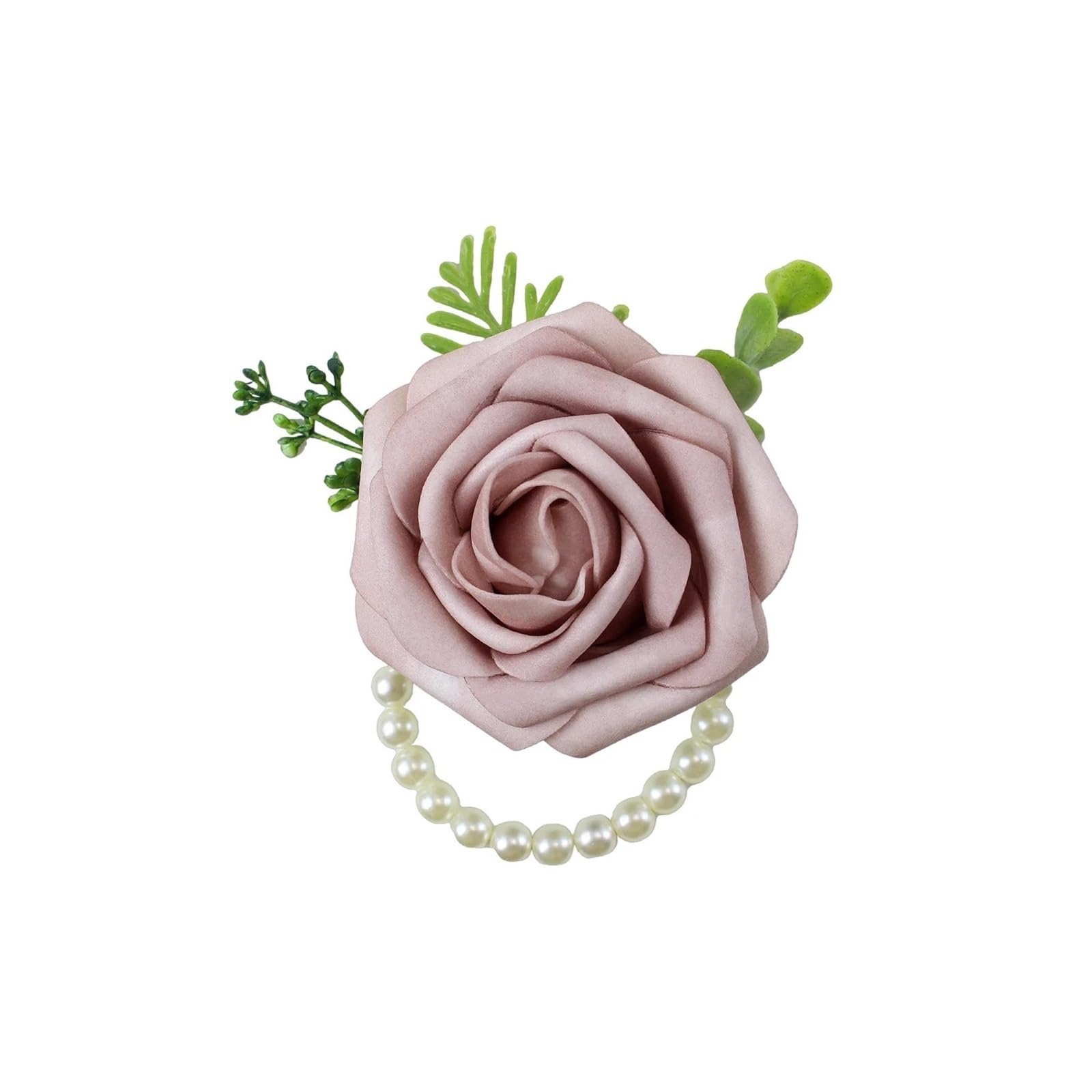 Hzomif Two-Tone Artificial Rose Wrist Corsage 6pcs Bridesmaids Wrist Corsage Bracelet Wedding Accessories PE Rose Flowers Artificial Cuff Bracelets(Purple)