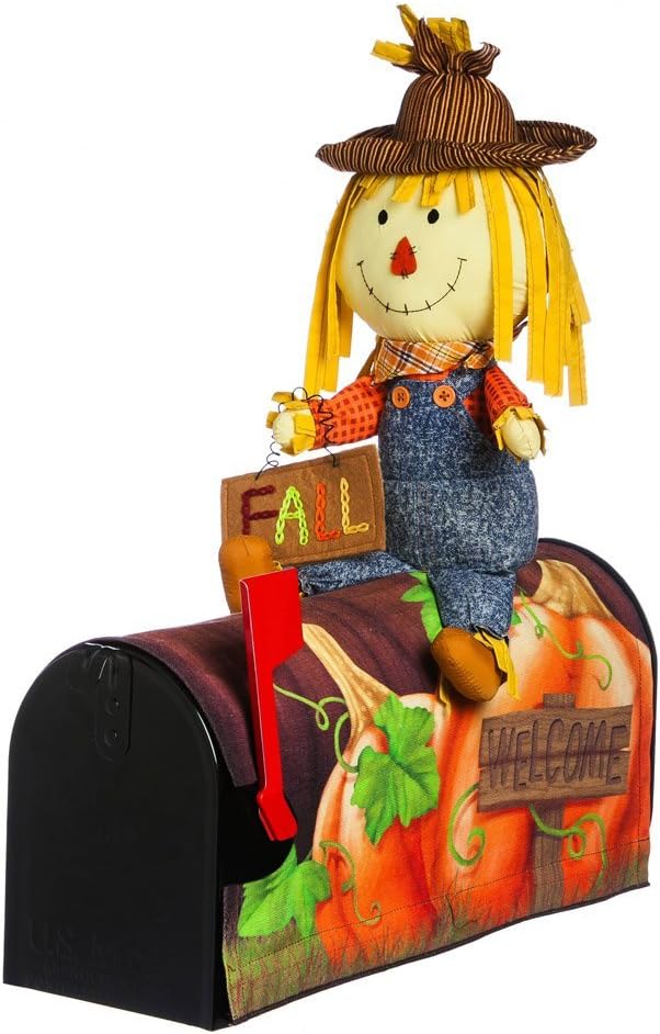 Evergreen Enterprises, Inc 18" Pumpkin and Scarecrow Magnetic Mailbox Cover