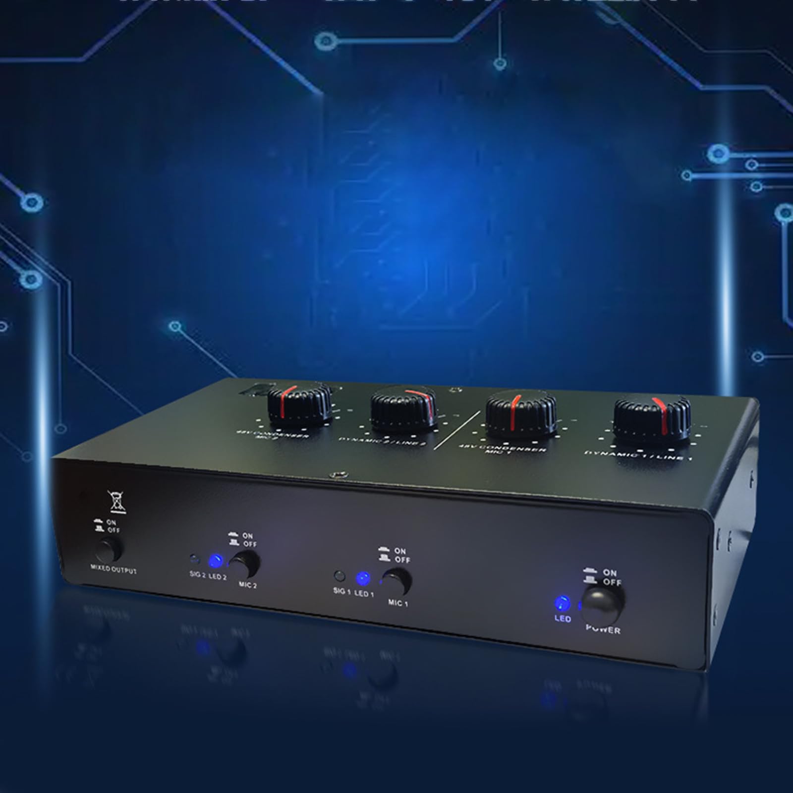 Preamp Microfono A Doppio Canale per Microfoni Dinamici E Condensatori con Microfono Dinamico da 50 E Potenza