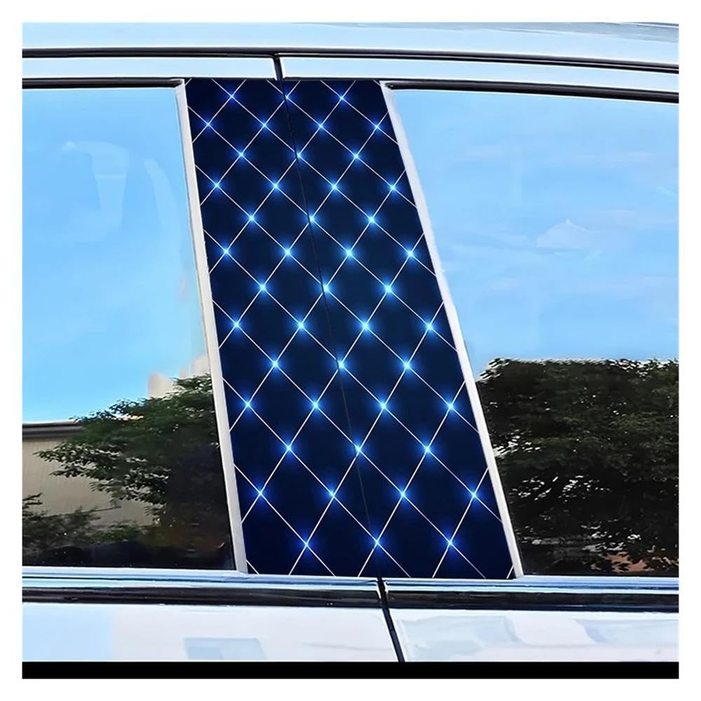 Dabhuoc One Color Car Parts 2Pcs Car B-Pillar Sticker Grid Spots Pattern Scratch Resistant Film