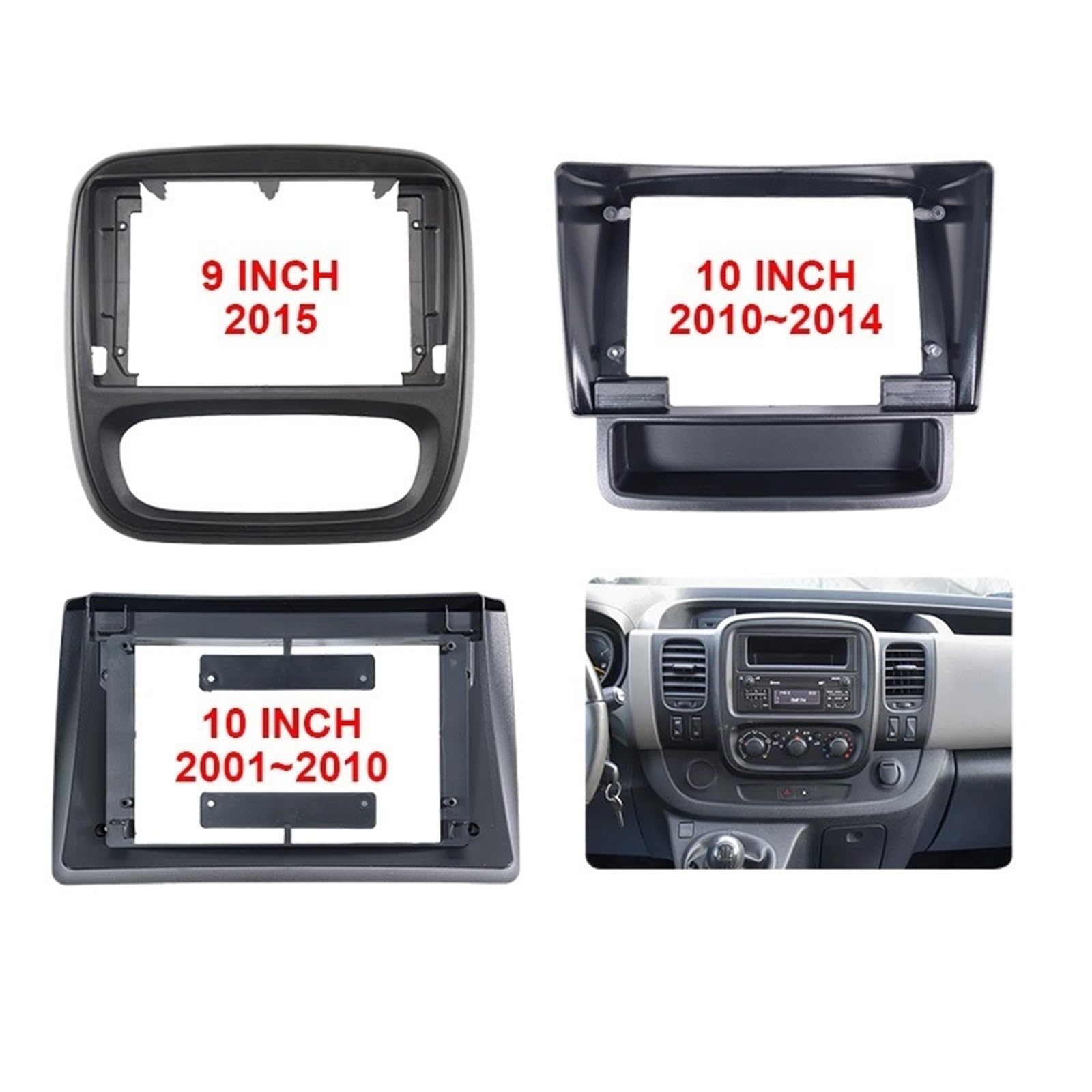 zaślepki radia Pasuje do RENAULT TRAFIC OPEL VIVARO 2006-2015 Adapter dekoder Android Radio zestaw paneli montażowych rama konsoli(Frame B 10in Set03)