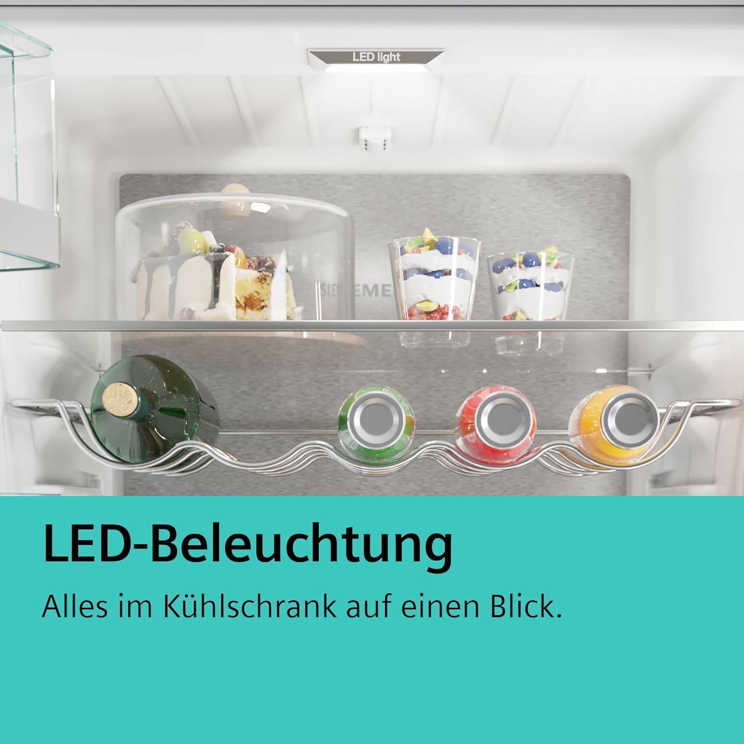 Siemens KI21RADD1 Einbau-Kühlschrank iQ500, Made in Germany, integrierbarer Kühlautomat ohne Gefrierfach 87,4x56 cm, 136L Kühlen, hyperFresh Box, LED-Beleuchtung, superCooling, autoAirflow